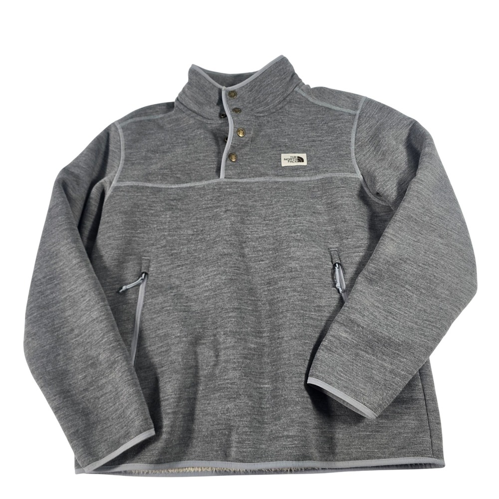 The North Face Mens Gordon Lyons Quarter Snap Sherpa Fleece Pullover Grey M